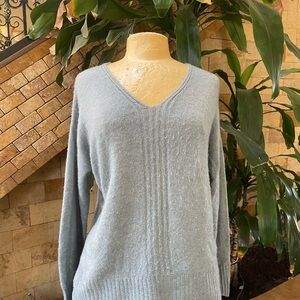 Final Touch Light Gray V-Neck Sweater